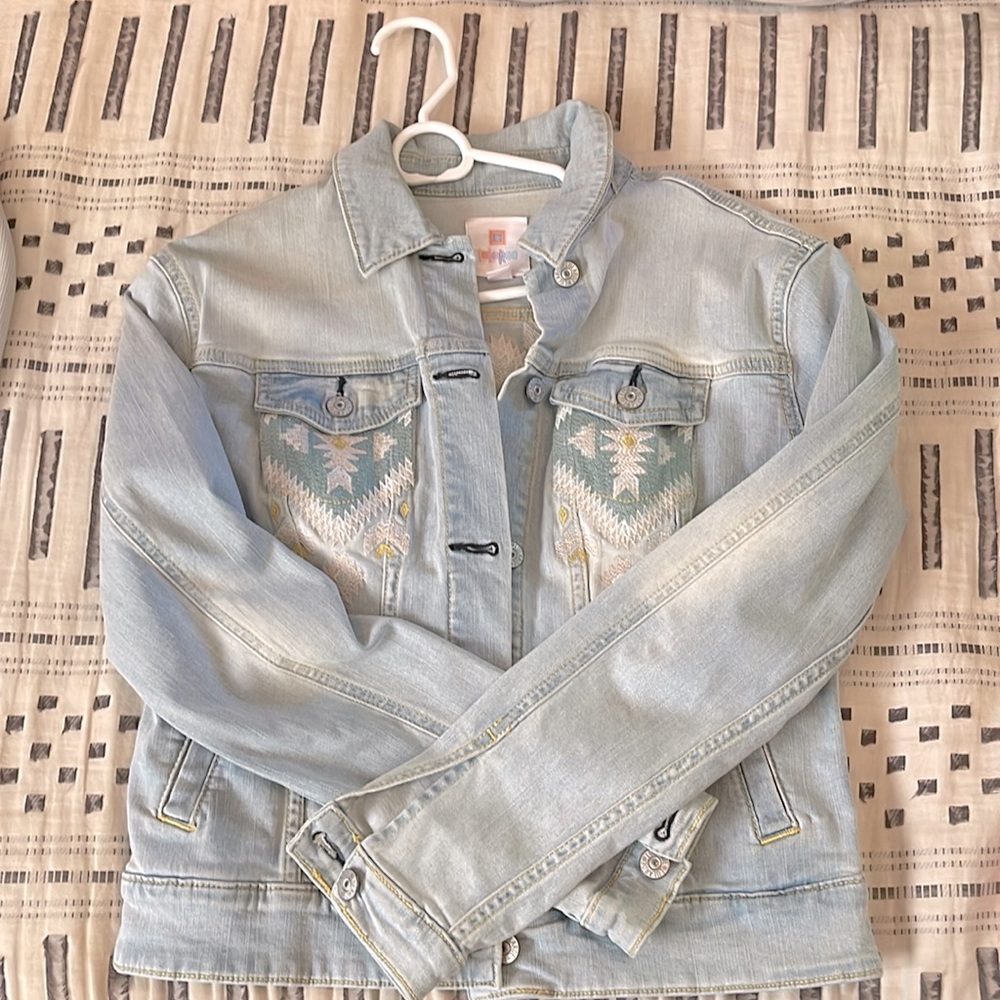 LuLaRoe Denim Jacket with embroidery